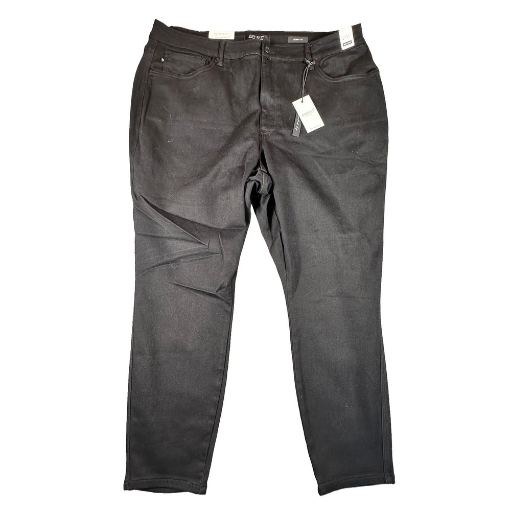 Judy Blue High Waist Skinny Fit Jeans Womens 24W Black Tummy Control Curvy New